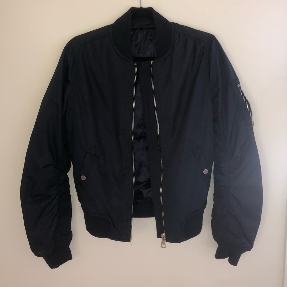 Dark Navy Blue Bomber Jacket